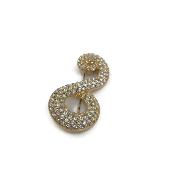 SWAROVSKI Swan Signed Clear Crystal Brooch - Picture 6 of 6